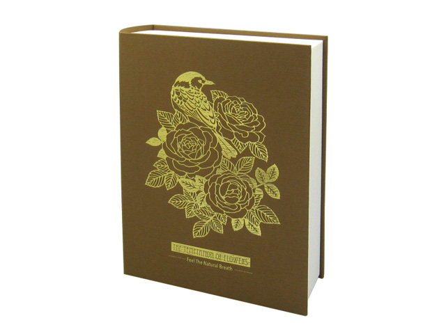 Custom Book Style Rigid Box w/ Hot Stamping Design ( Light Brown )